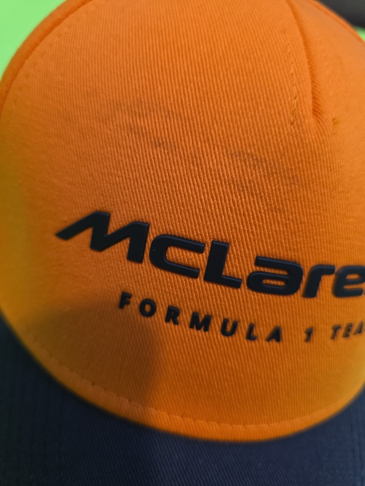 McLaren F1 Racing Formula 1 Team Papaya & Black Cap Hat Okta Logo SnapBack