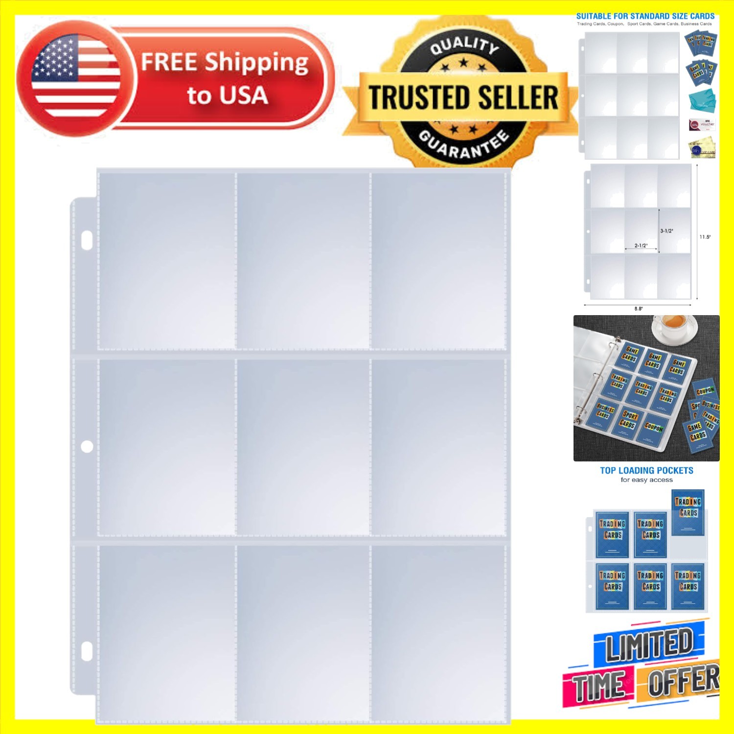 Versatile 9 Pocket Card Sleeves – 36 Pack for Games & Trading Cards Preservation