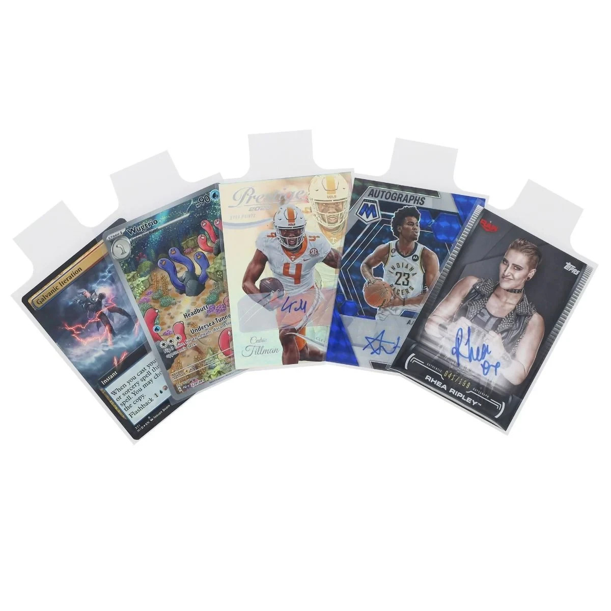 BCW Tabbed Card Sleeves (5 Packs of 100) (500 Total Sleeves) PSA FREE SHIP