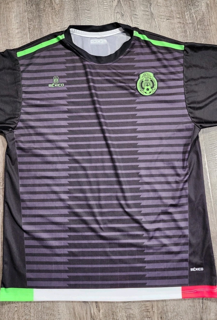 Mexico National Team FMF Soccer Jersey Men’s Black Green Graphic Shirt No Tag