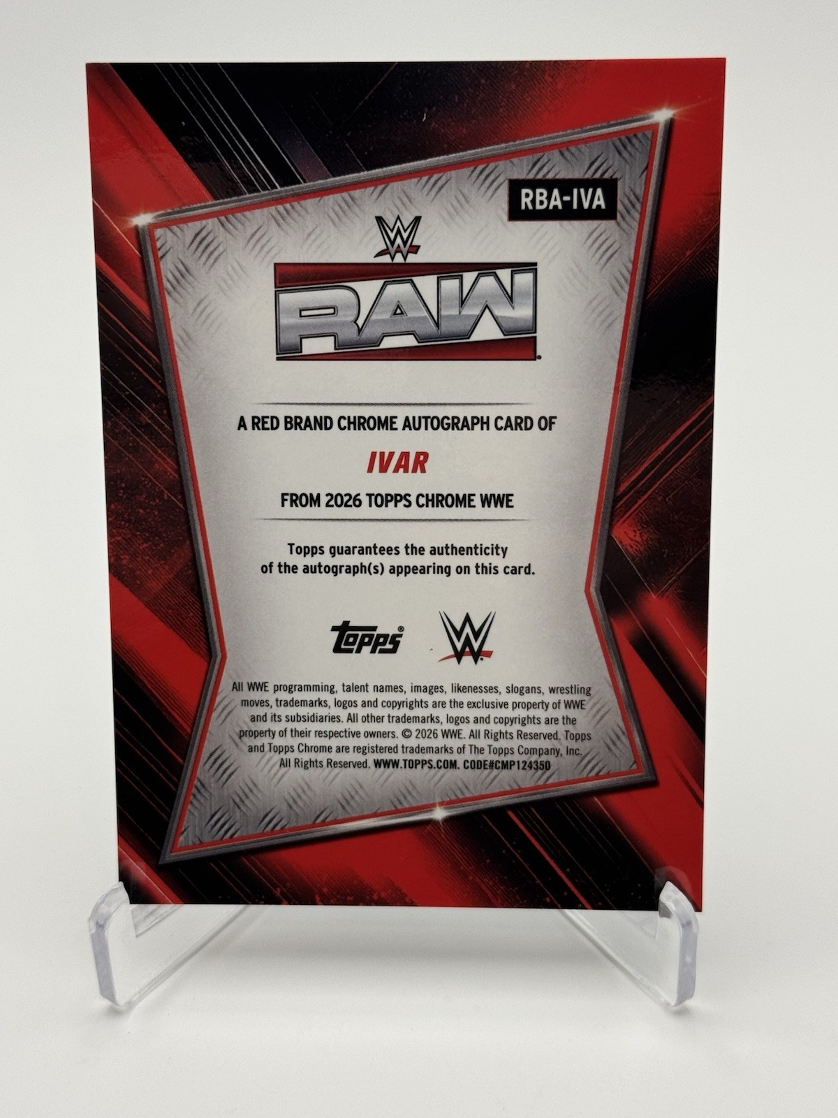 2026 Topps WWE Chrome Sapphire Ivar Red Brand Autograph #RBA-IVA Black /10