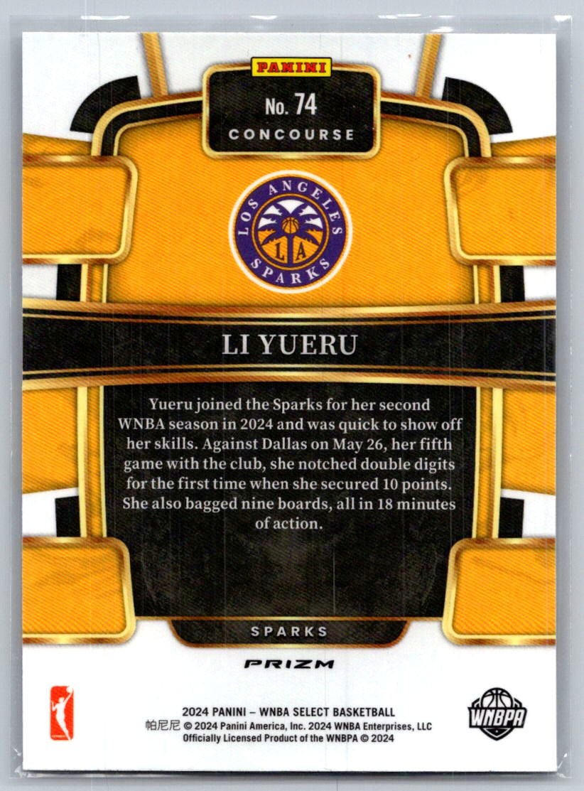 2024 Panini Select WNBA Li Yueru Prizms Silver Flash #74