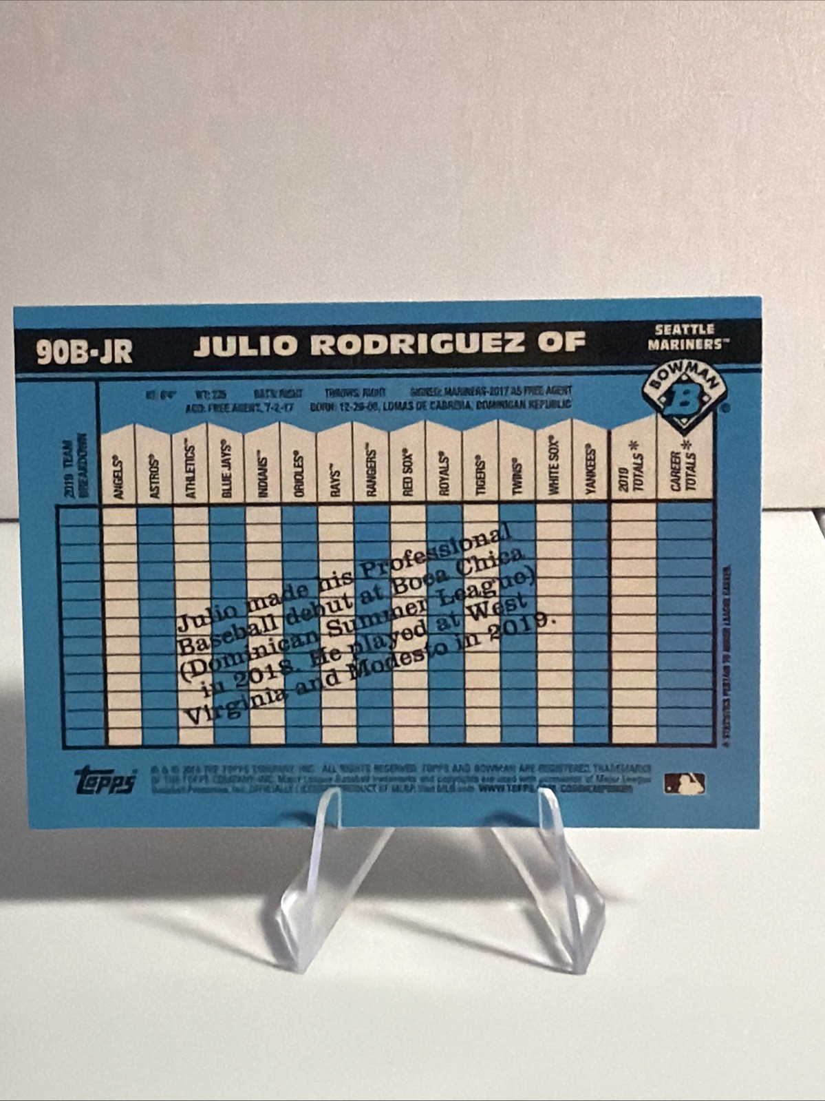 2020 Bowman – 1990 Bowman Julio Rodriguez #90B-JR (RC) Seattle Mariners