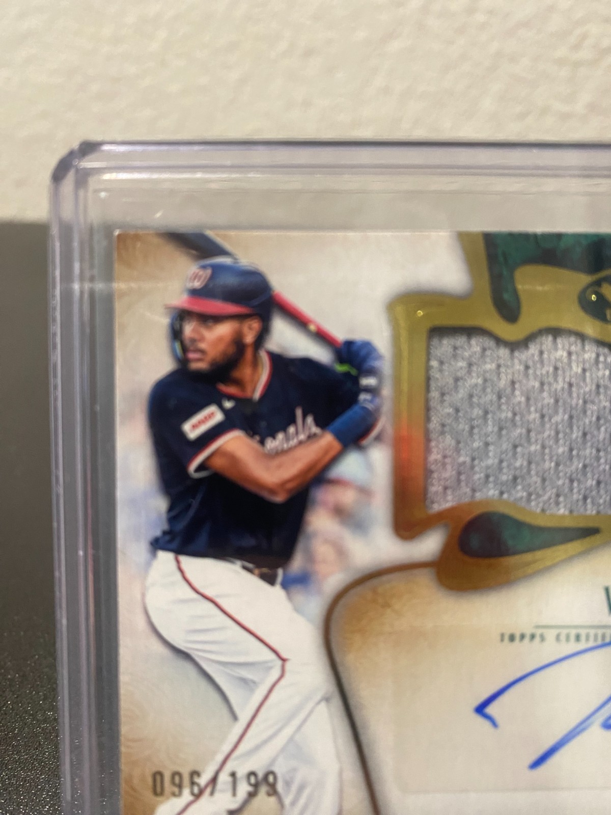 James Wood 2026 Topps Tier One Auto Relic 096/199 ATJR-JW
