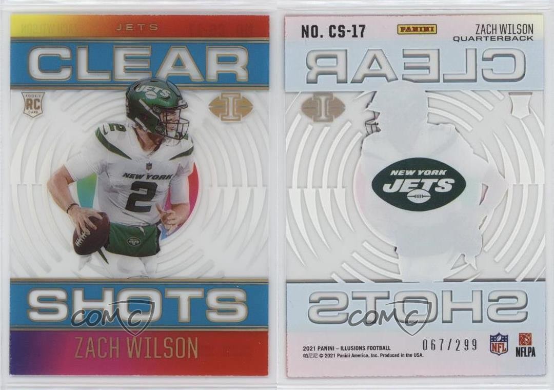 2021 Panini Illusions Clear Shots Light Blue 67/299 Zach Wilson #CS-17 10ln