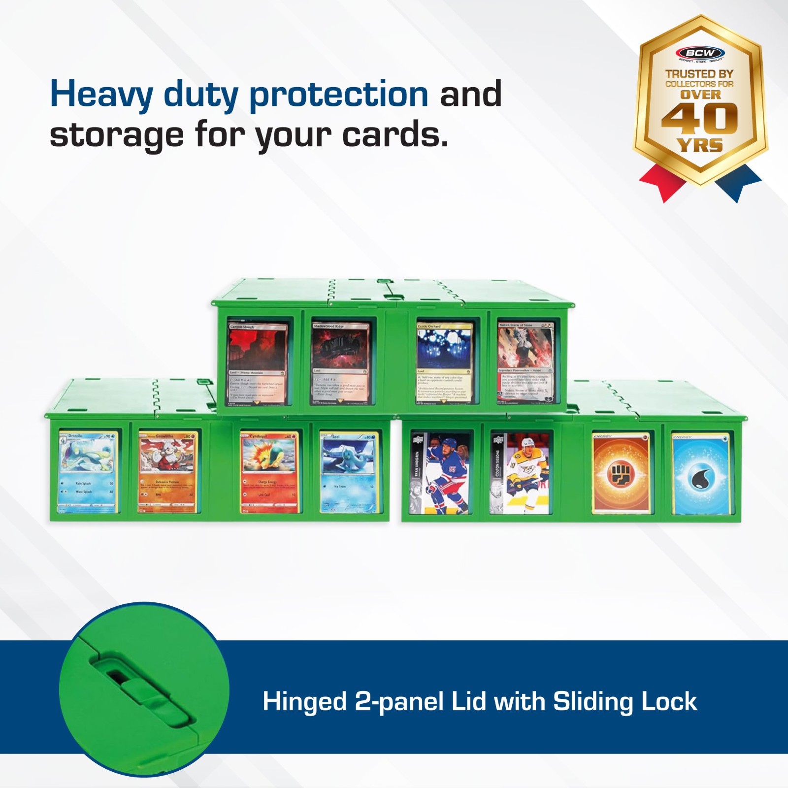BCW Collectible Card Bin Hold Gaming Sport Toploaders Magnetic / Deck 3200 Box
