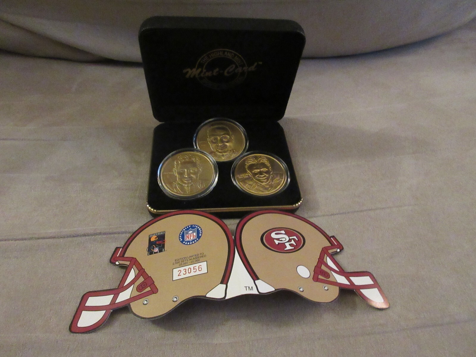 San Francisco 49ers The Highland Mint 3 Set Coins Rice, Young, Montana