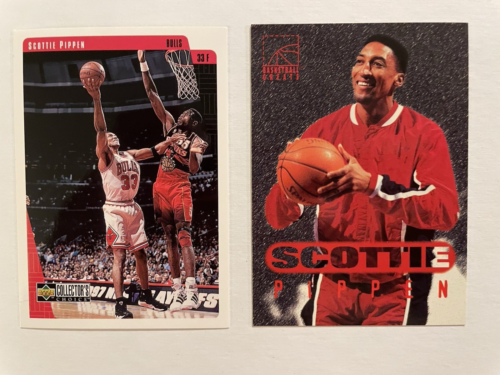 Scottie Pippen 20 Card Lot, Various Years and Sets, Inserts and Base, Bulls HOF