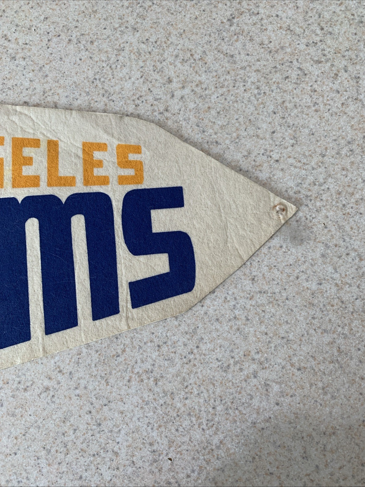 Vintage 1970’s Los Angeles Rams Pennant, Tip Cut When Bought In 80’s (see Pics)