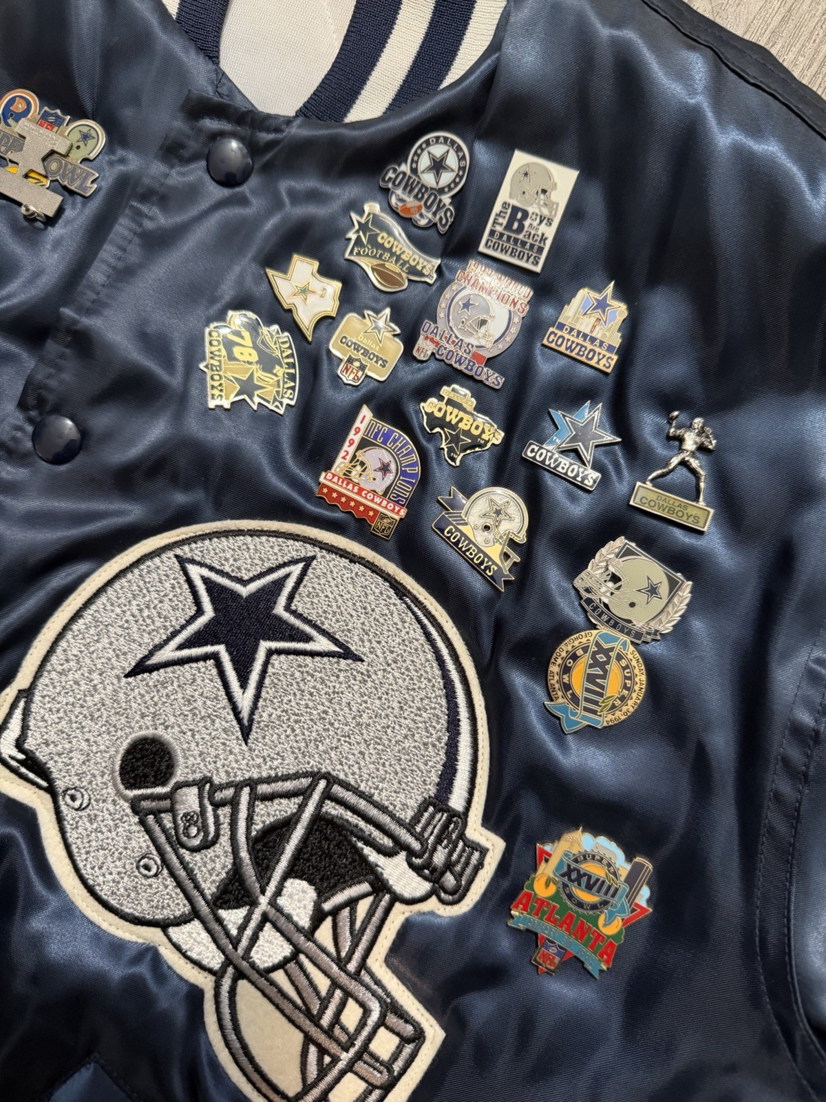 Vintage Dallas Cowboys Jacket With Pin Collection