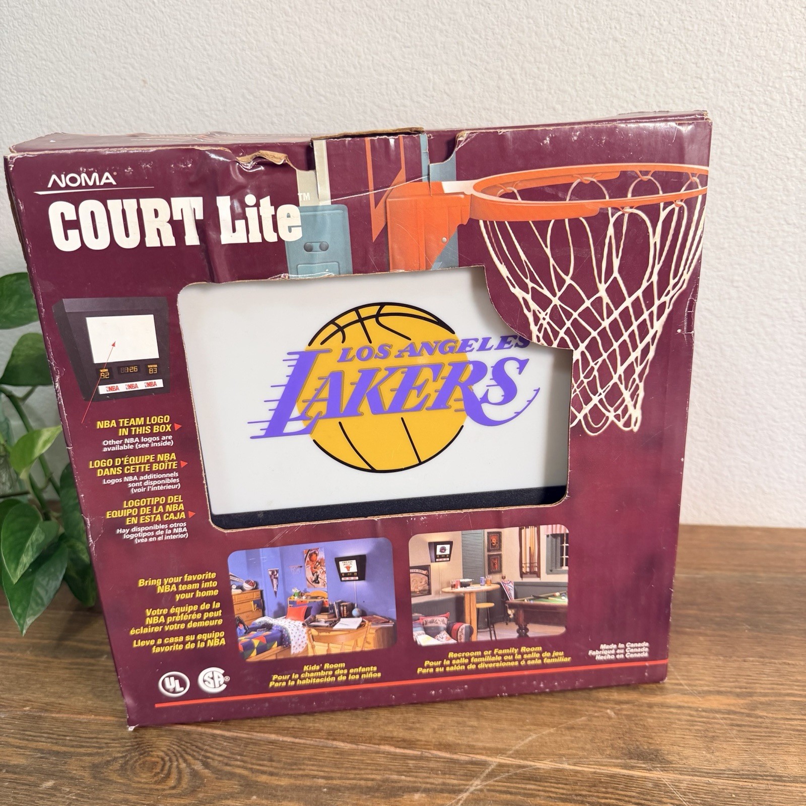 NOMA NBA Hanging Court Lite Los Angeles Lakers Man Cave Vintage