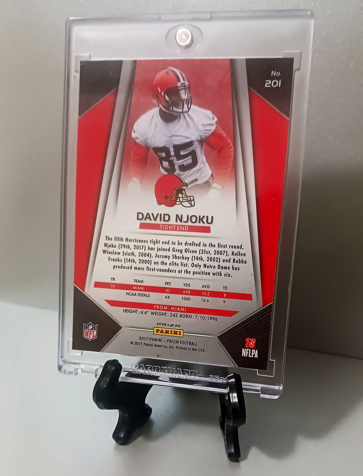 2017 Panini Prizm David Njoku Rookie Silver Disco Prizm Mint Condition
