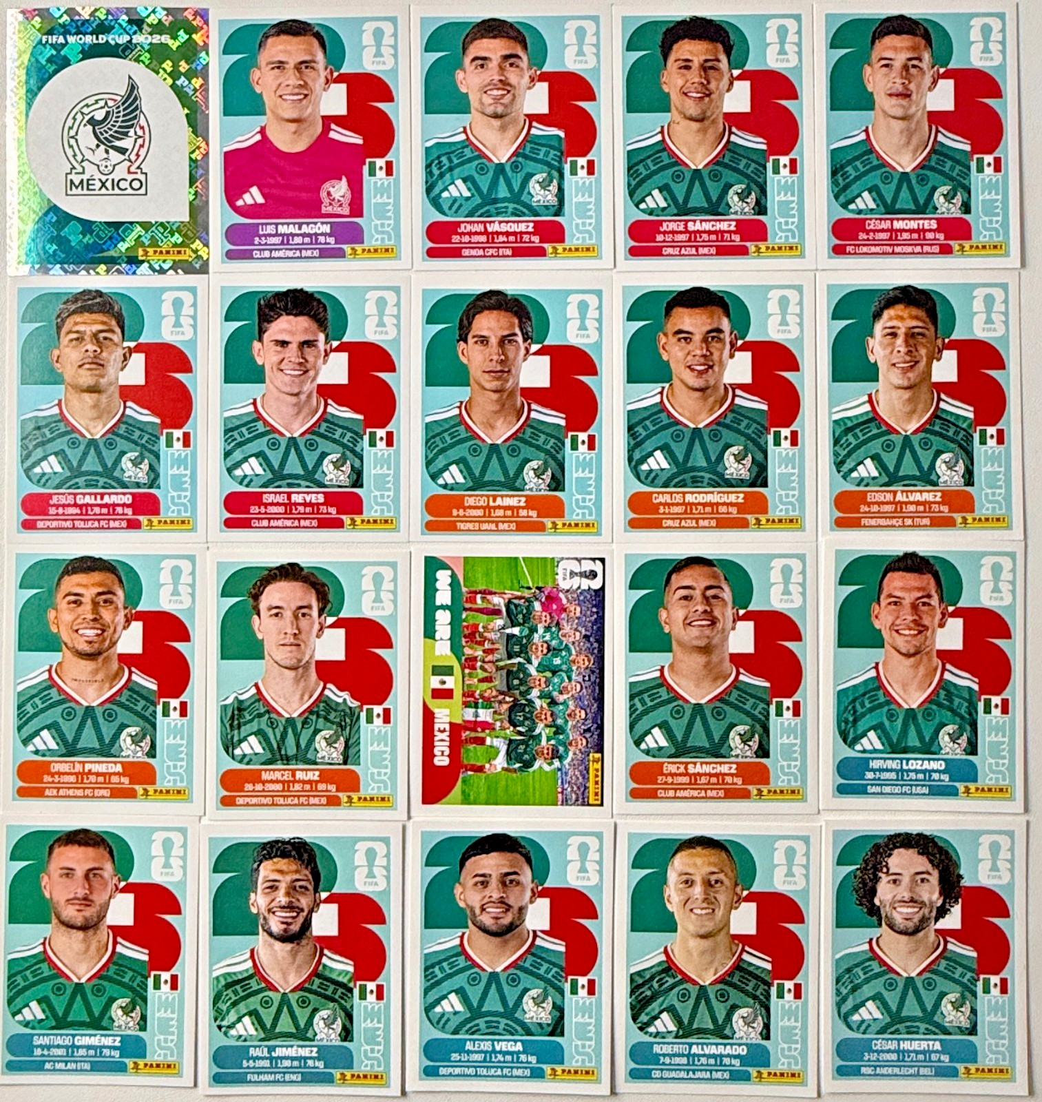 2026 Panini FIFA World Cup Mexico Stickers Pick Your Number MEX2-MEX20