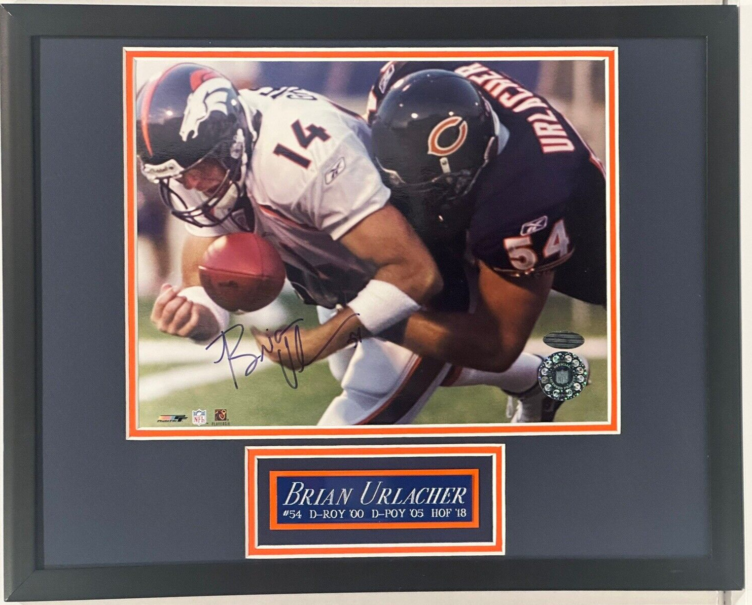 Steiner Brian Ulrichter signed 8×10 Photo Framed w/engraved nameplate HOF Bears