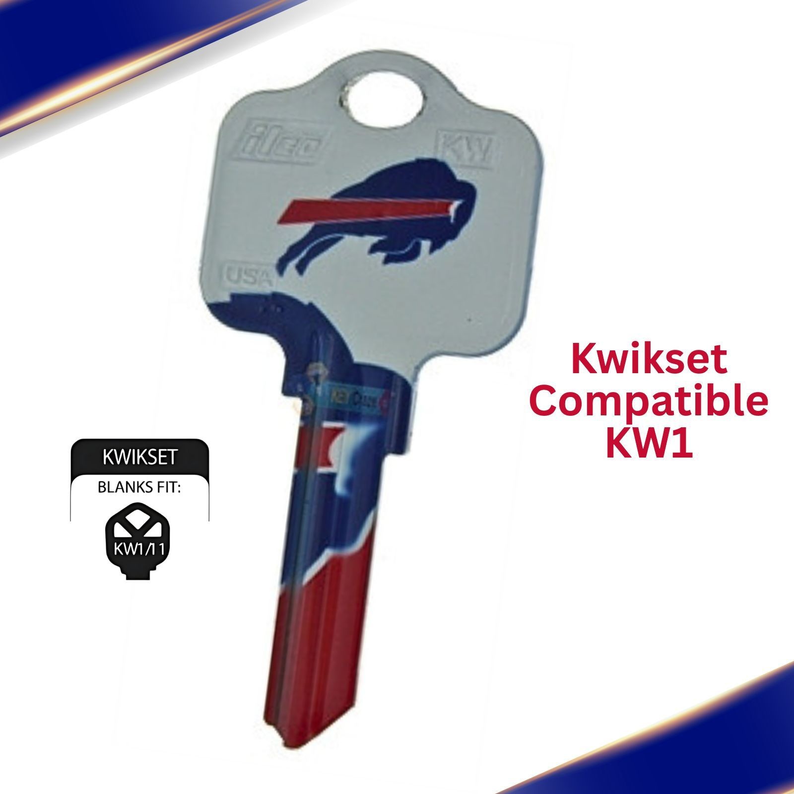 Buffalo Bills NFL Team Keys Available for Kwikset or Schlage Locks