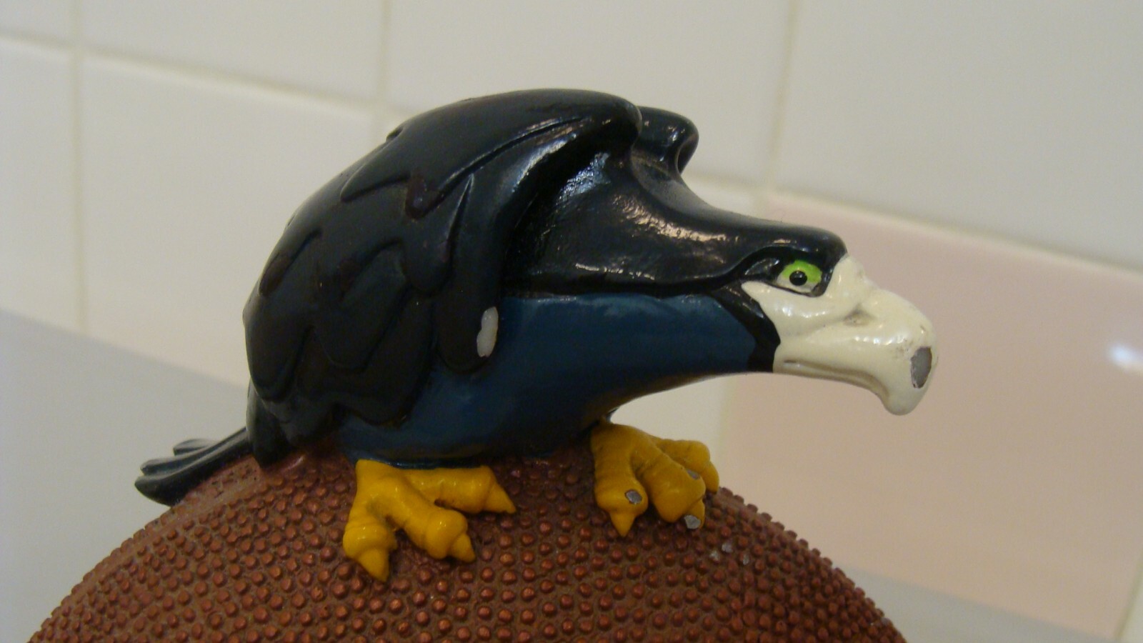 NFL Seattle Seahawks Souvenir Hawk Bird Sitting on Football 4.6″ x 3″ and 4.2″T