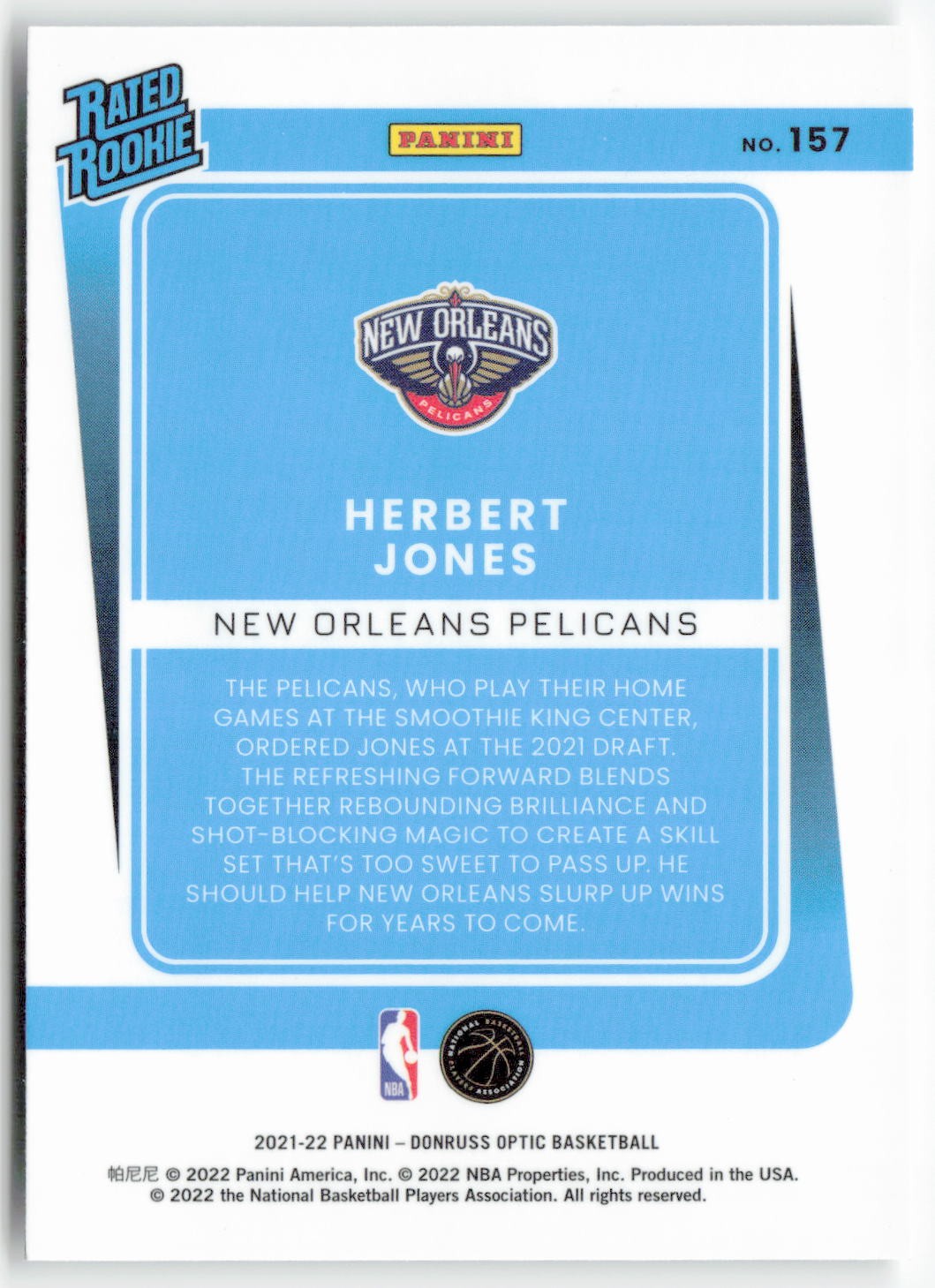 2021-22 Donruss Optic #157 Herbert Jones