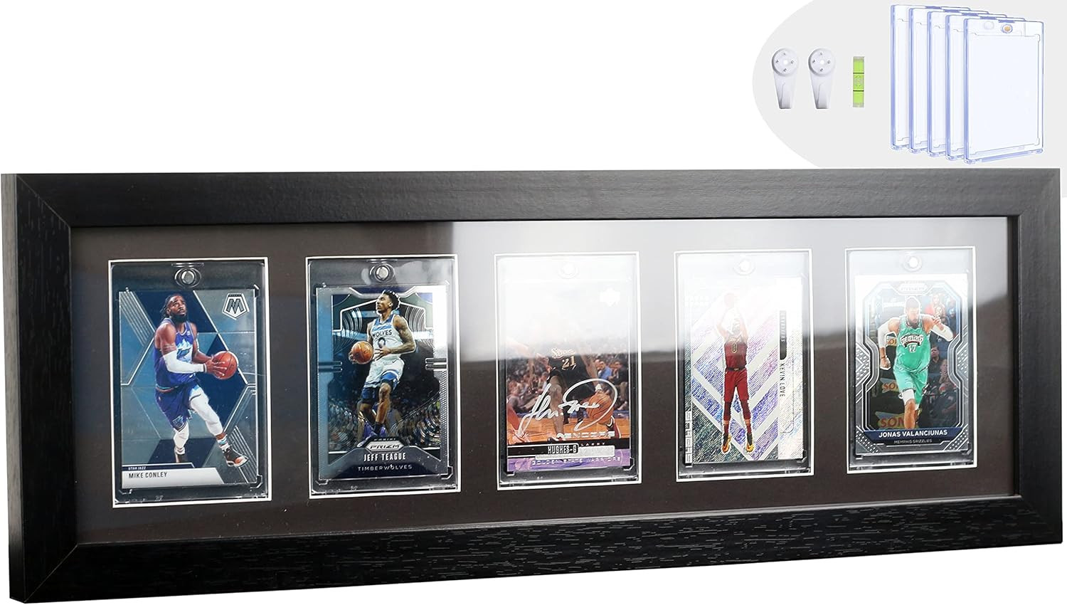 Trading Card Display Frame – Wall Mount Baseball Card Display 5 Standard Cards