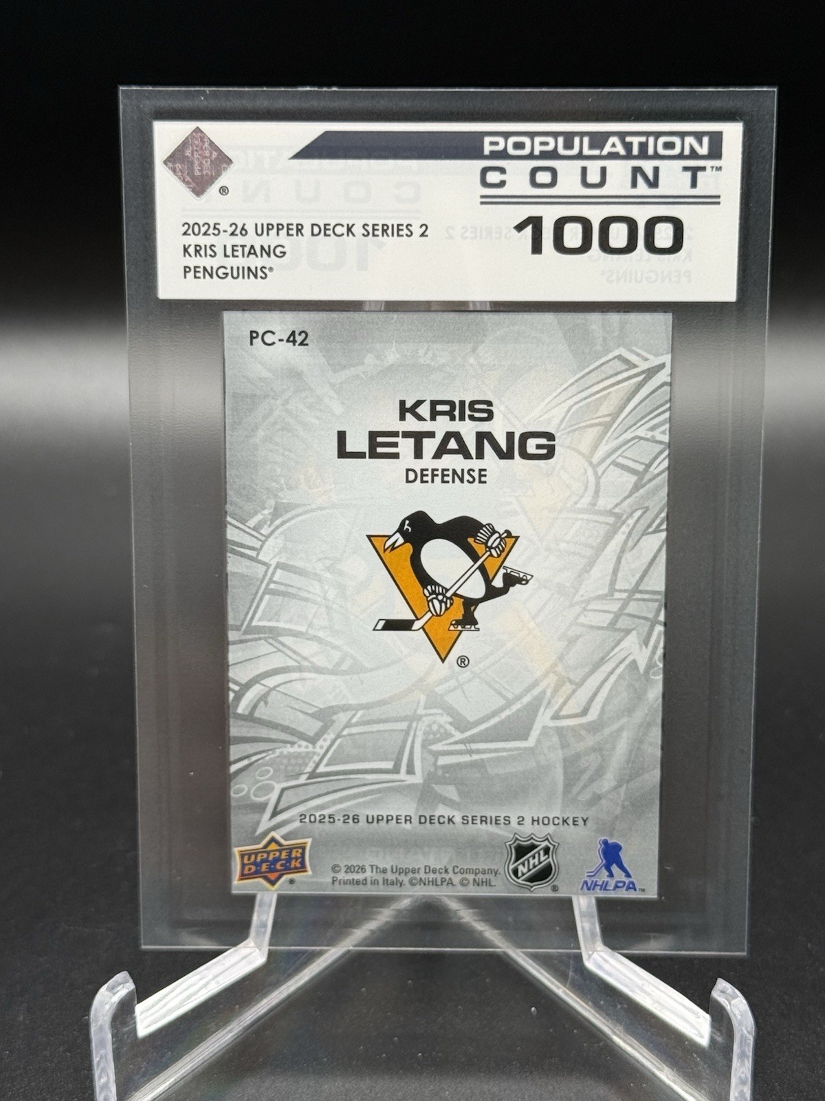2025-26 Upper Deck Kris Letang Population Count 1000 #PC-42 Penguins