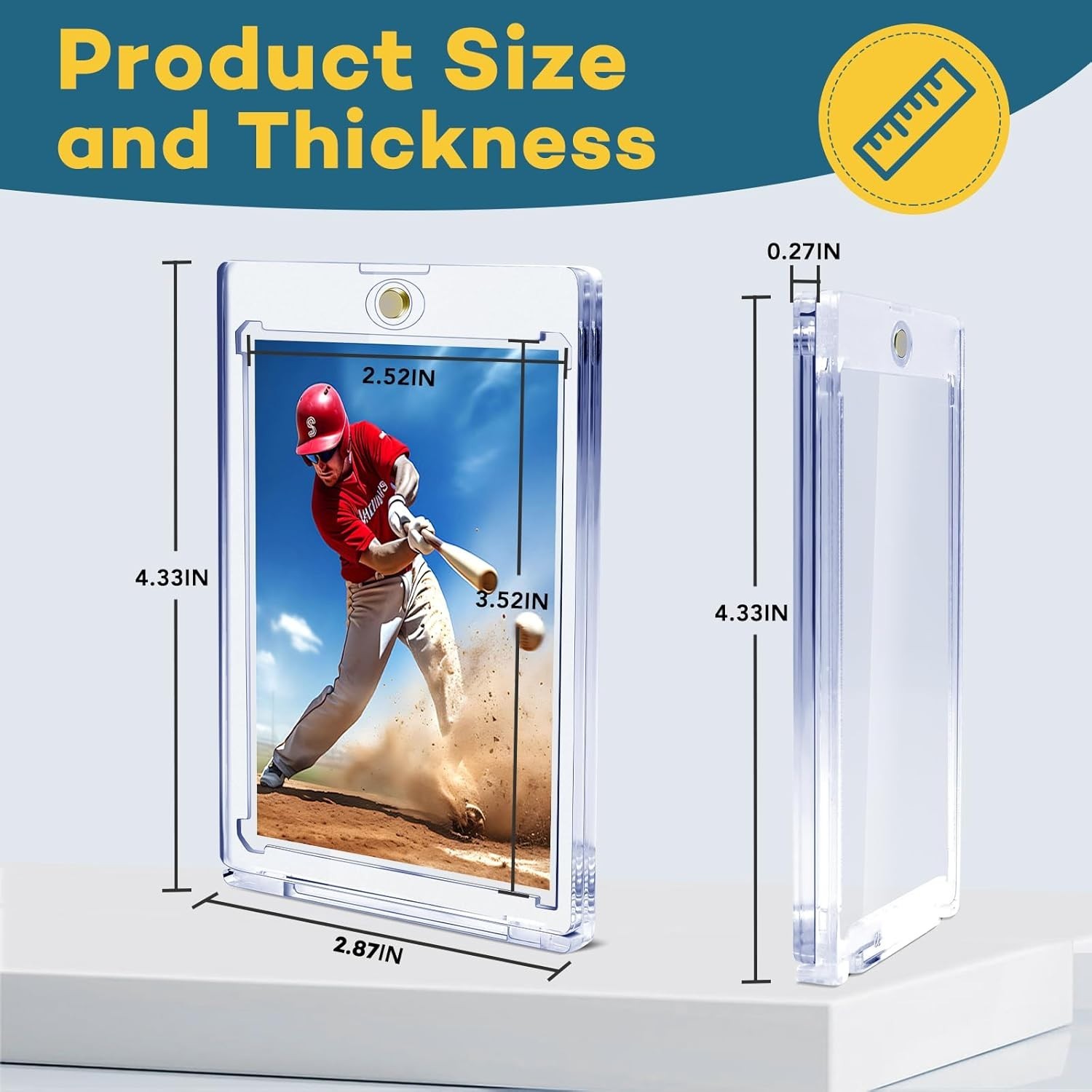 20ct Plastic Card Holders UV Protection Display Cases for Sports Baseball