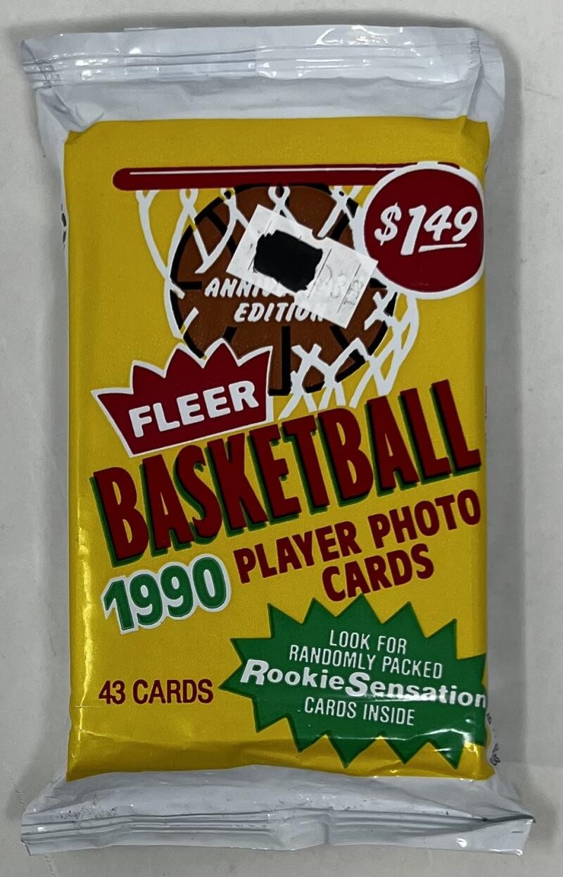 1990-91 Fleer Basketball Jumbo 43-Card Cello Pack