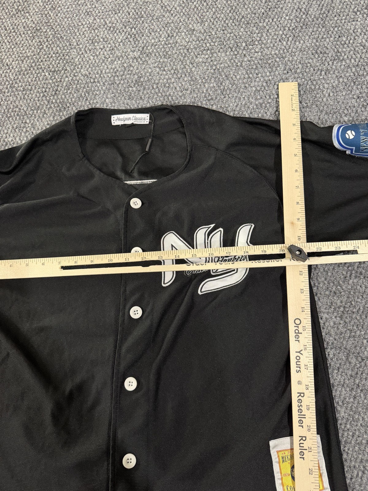 New York Black Yankees Jersey Mens Medium Black Negro Leagues Baseball Headgear