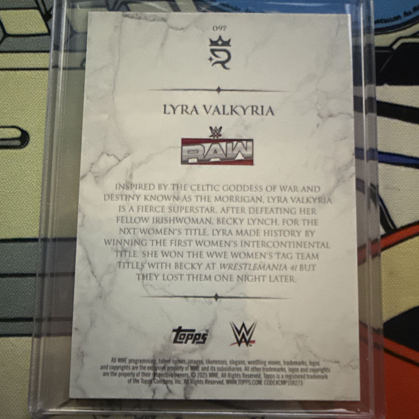 2025 Topps Royalty WWE Lyra Valkyria Base #48/99! #097