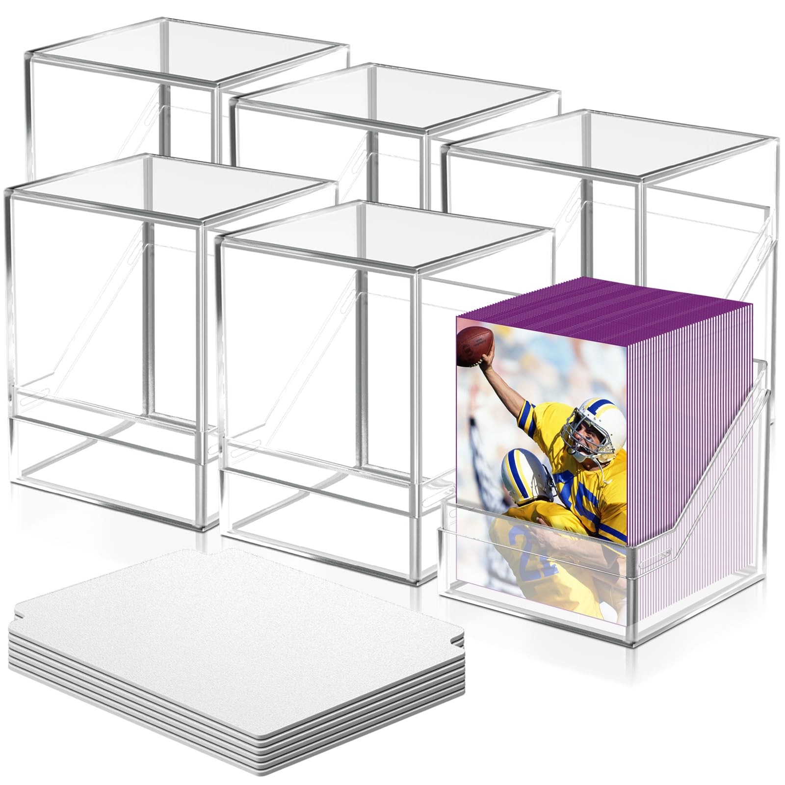 Homthy 6 Pack Card Deck Cases for Trading Card, Acrylic Commander Storage Box…