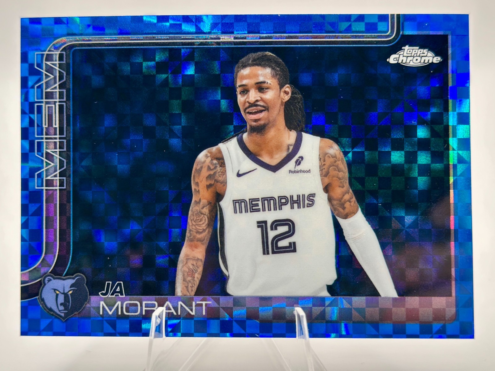 2025-26 Topps Chrome Basketball Ja Morant Blue X-Fractor #158 Grizzlies