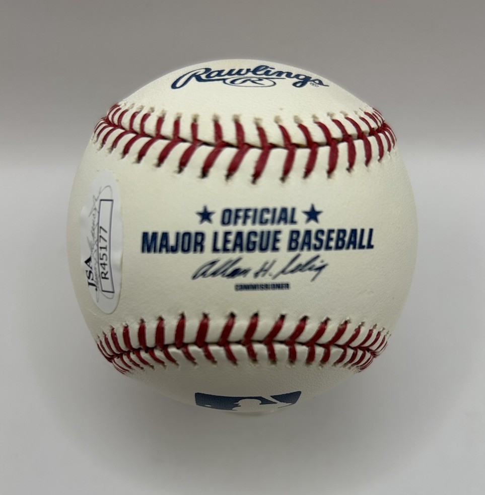 Dennis Rasmussen Signed OMLB – Inscription “18-6 in 1986 Yankees ’84-87′ COA JSA