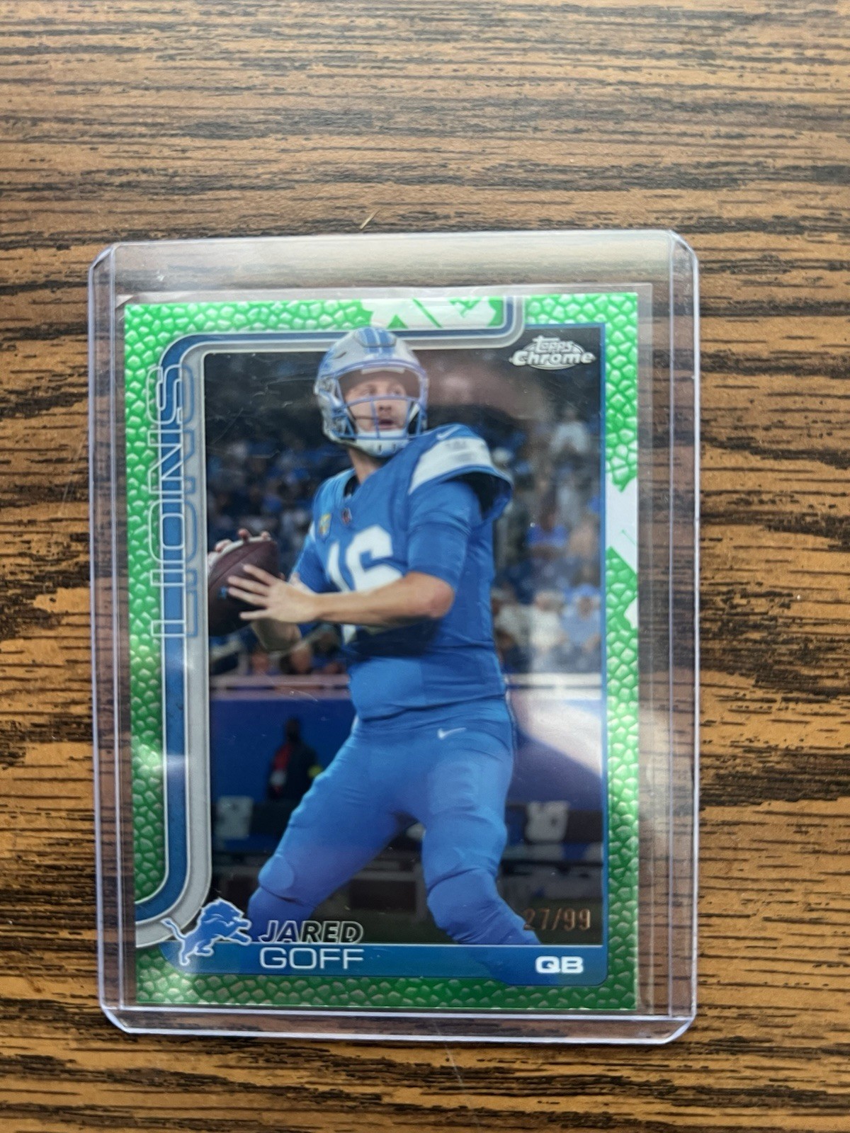 2025 Topps Chrome Green /99 Jared Goff