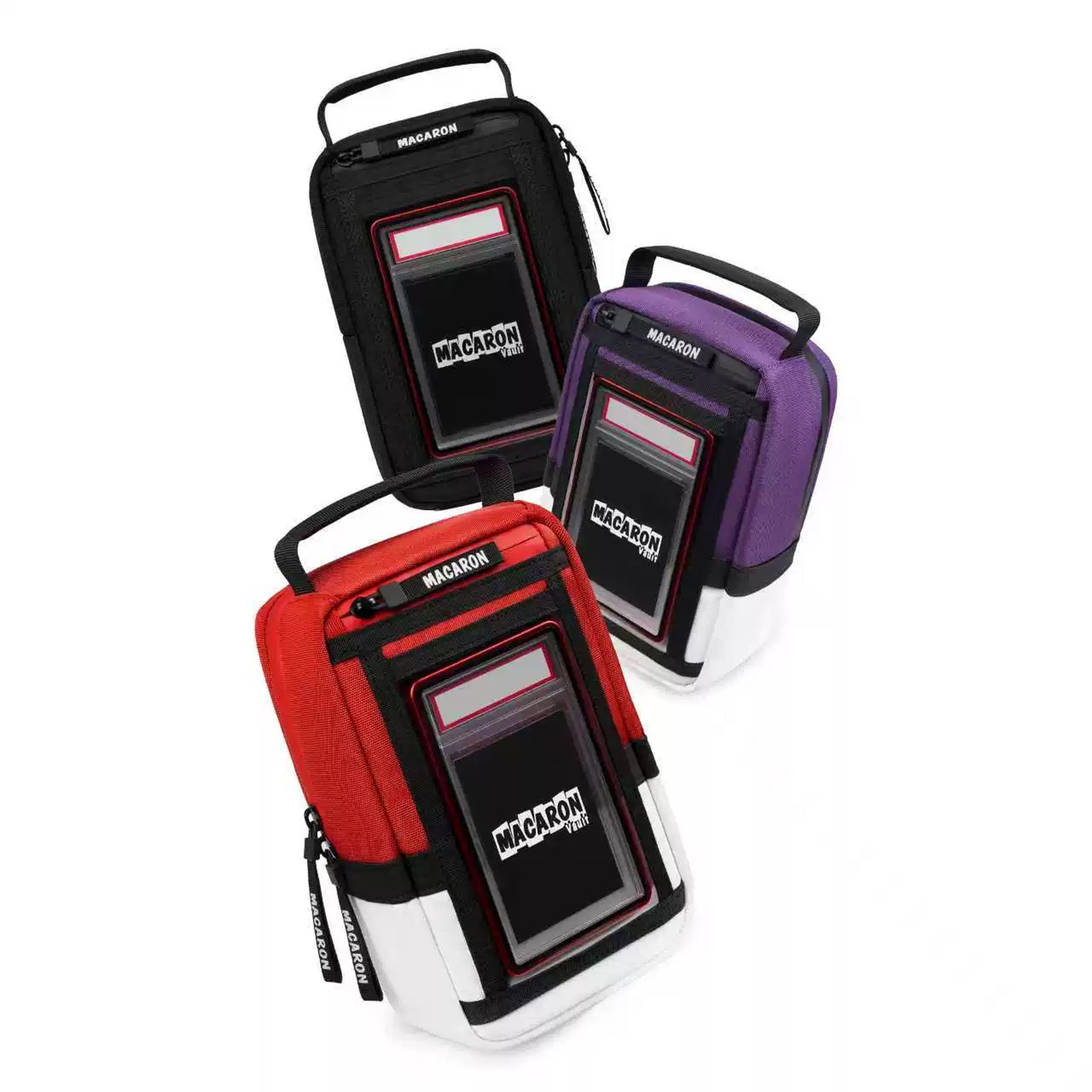 Graded Card Show Bag with Detachable Shoulder Strap Front Clear Window Display
