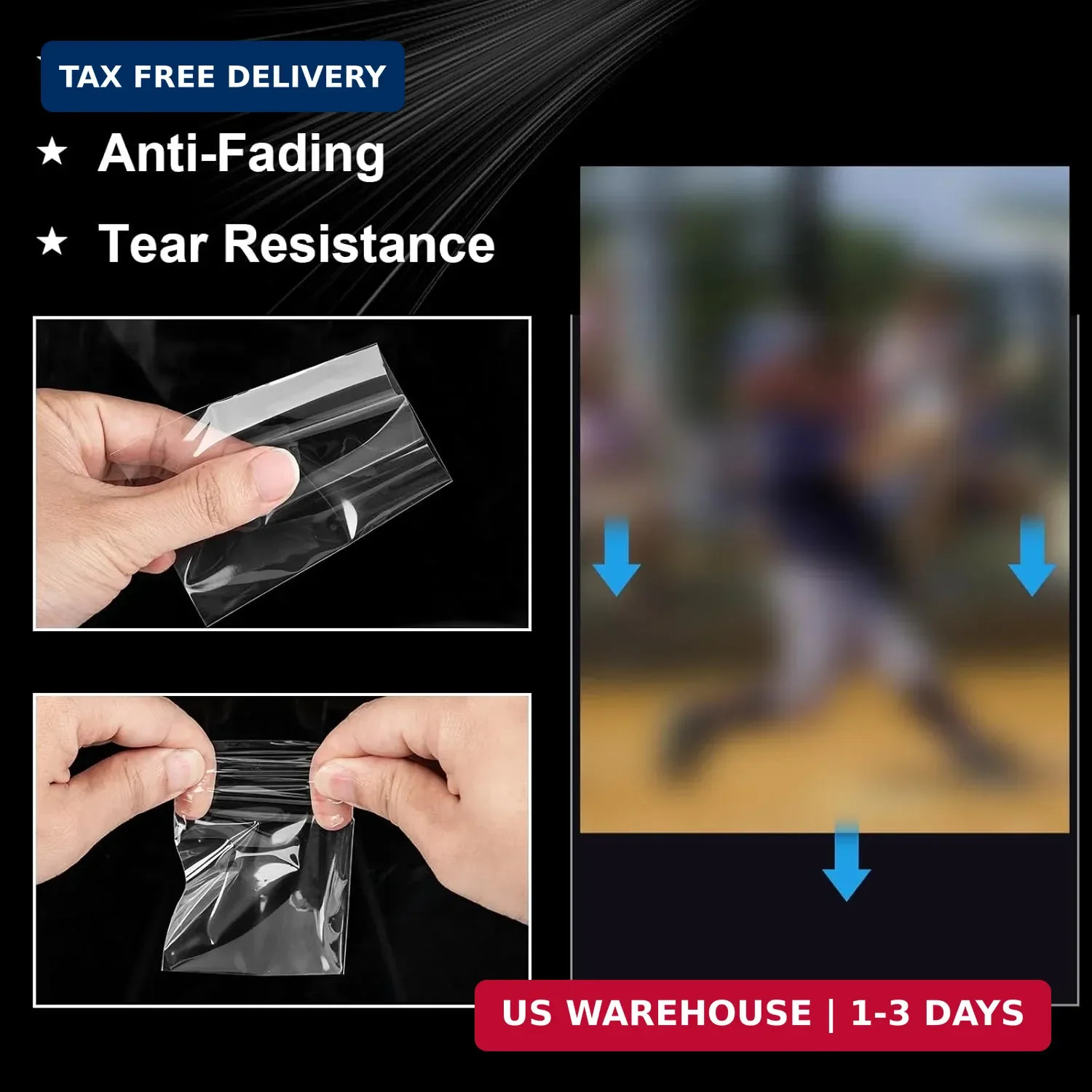 1000 Ct Trading Card Sleeves – Clear Plastic Protectors for Baseball Sports Card