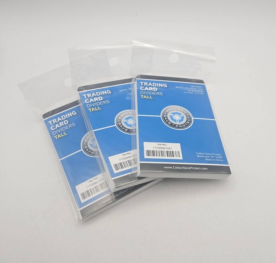 (30) CSP Tall 28pt Trading Card Dividers (3 Packs) Sits Above Toploaders