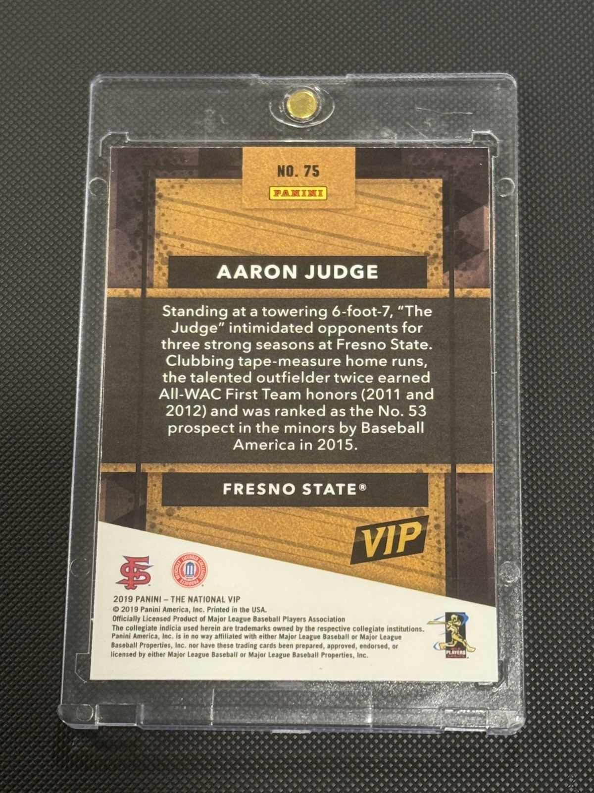 2019 Panini National Convention VIP Aaron Judge #75 Fresno State
