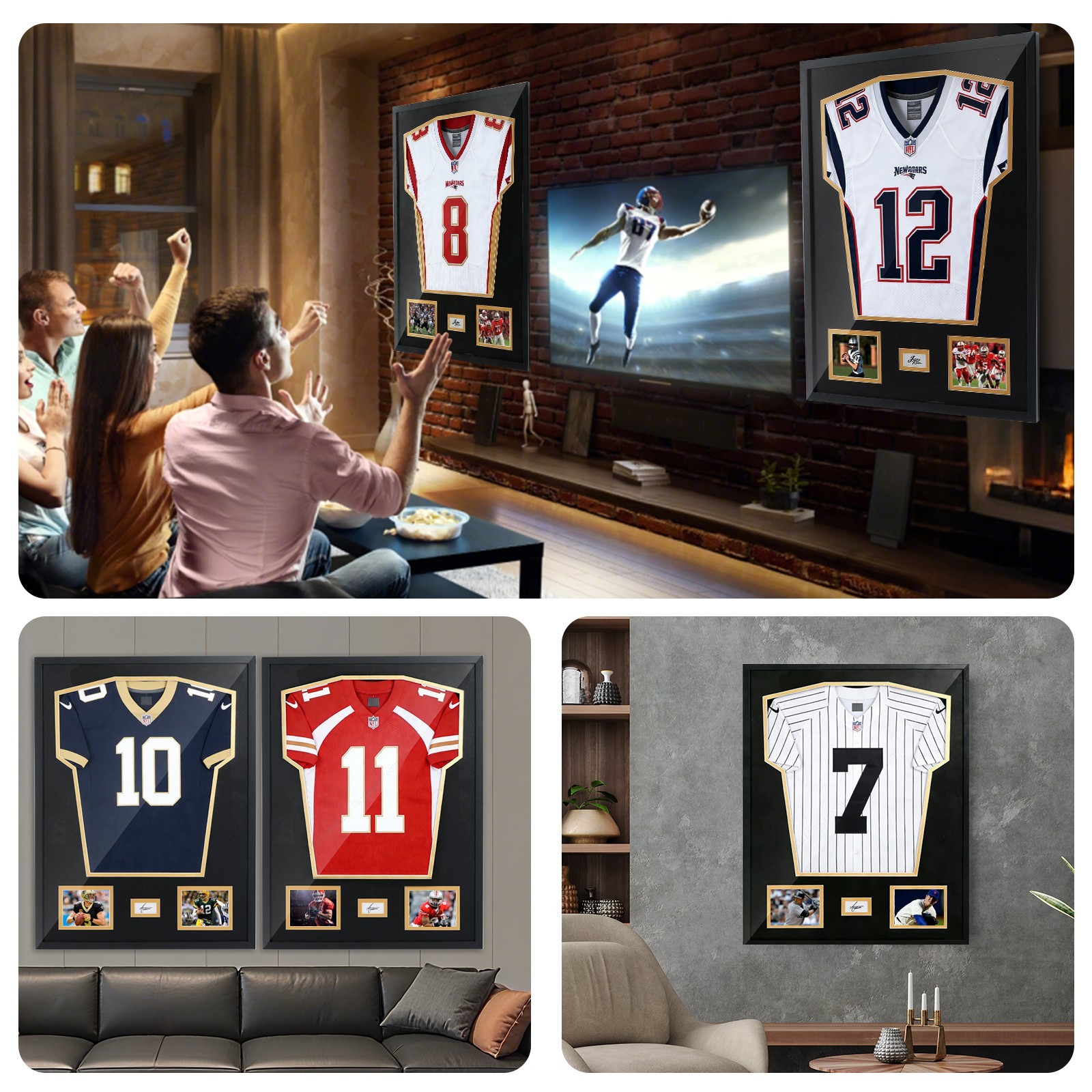 Jersey Frame with UV Glass & Signature Slot – Football Basketball Soccer (1 PCS)