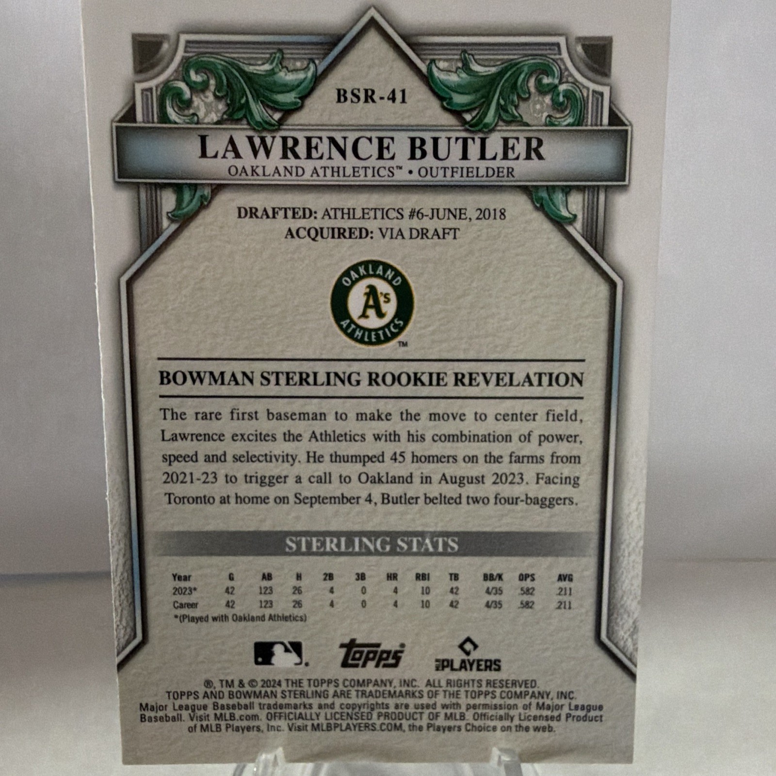 Topps Bowman Sterling Lawrence Butler Silver Refractor /100 #BSR-41
