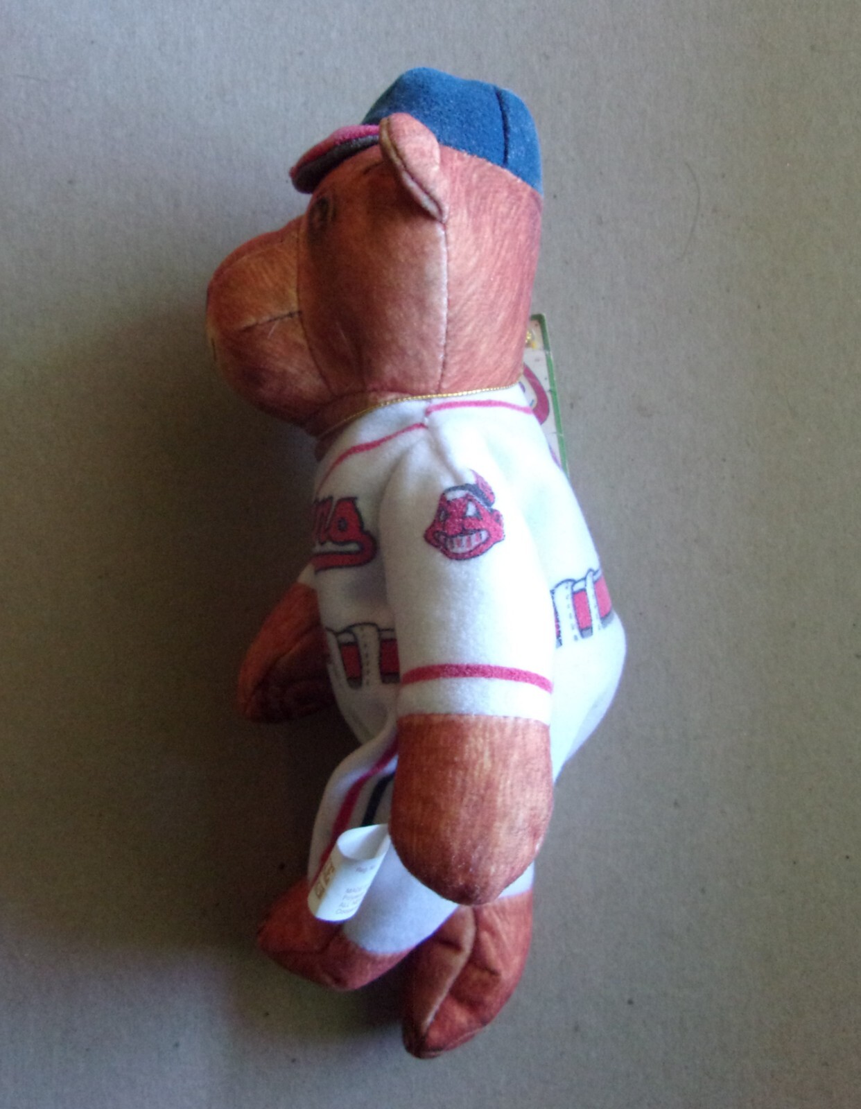 Beansville Buddie Bear–Cleveland Indians–soft “beanbag”-8 inches long-8 ounces
