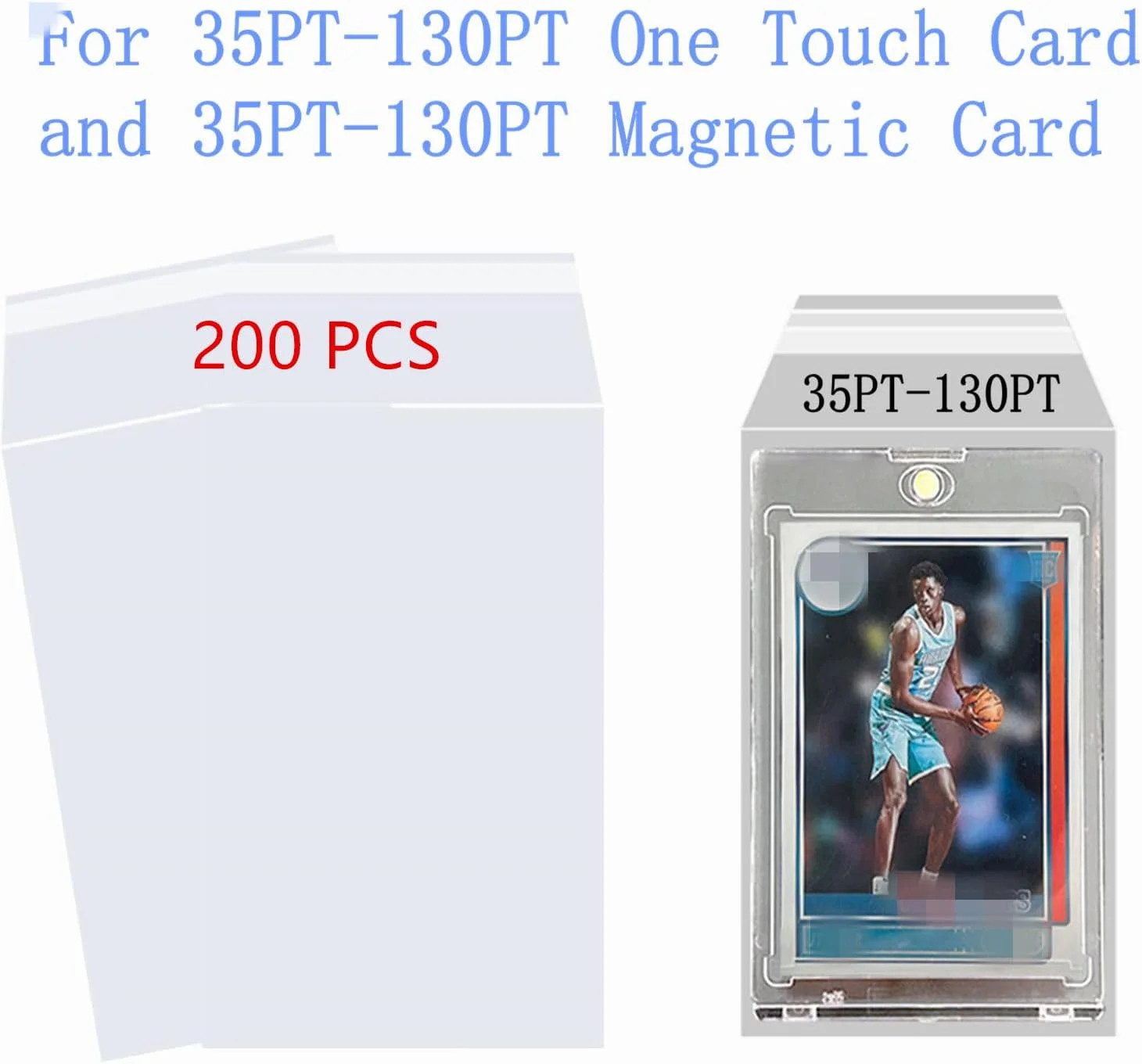 200PCS Resealable Team Bags for One Touch Card Holders 35PT-130PT, Fit Sleeves