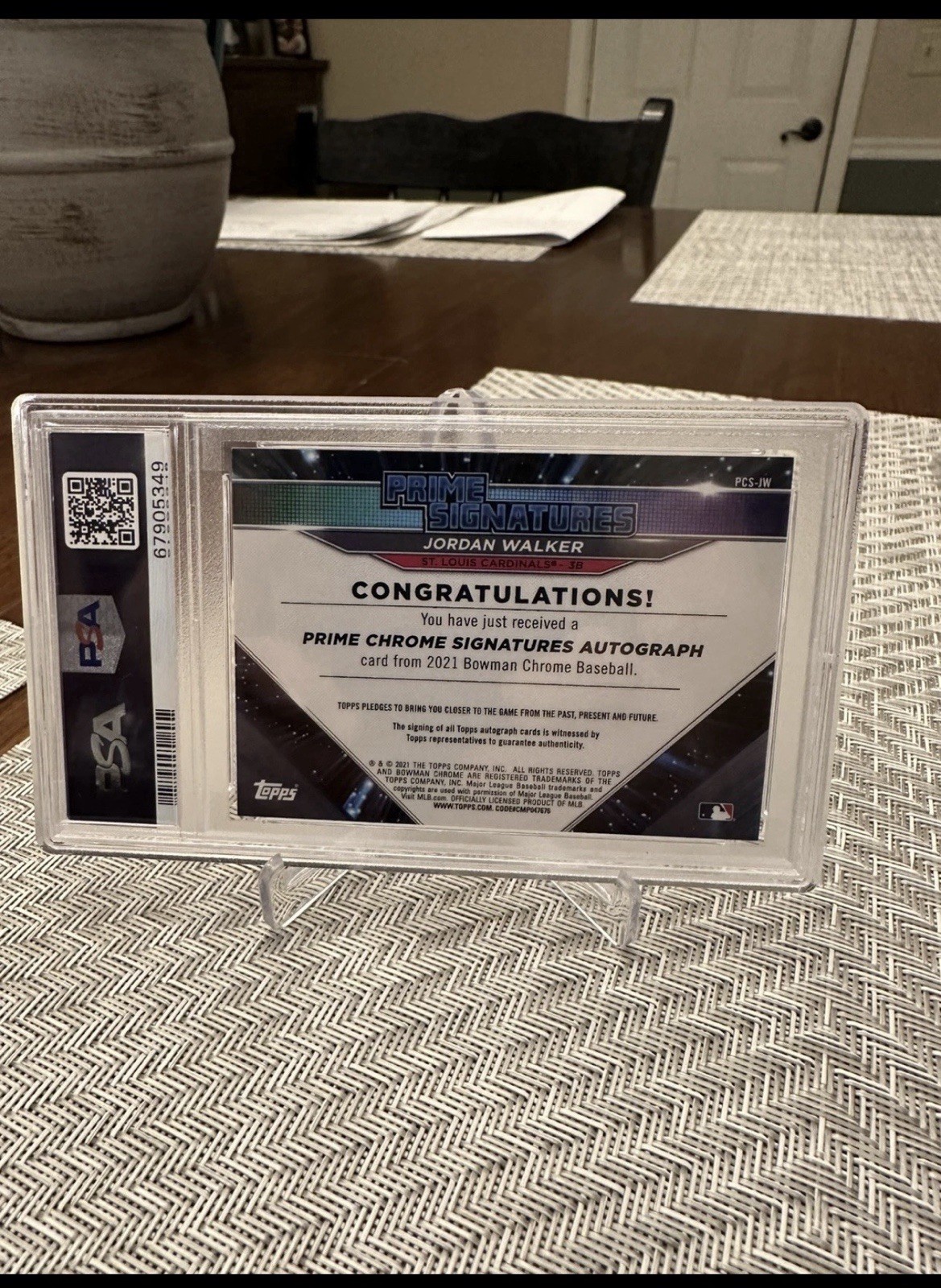 2021 Bowman Chrome – Prime Chrome Signatures Jordan Walker #PCS-JW /50 (AU, RC)