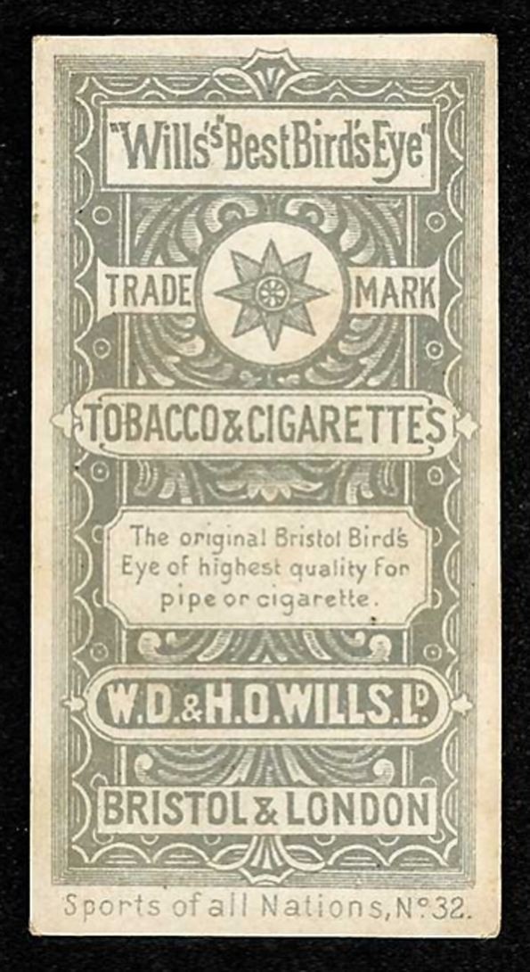 1900 RUSSIA, SLEIGHING W.D. & H.O. Wills Sports Of All Nations BIRD’S EYE #32