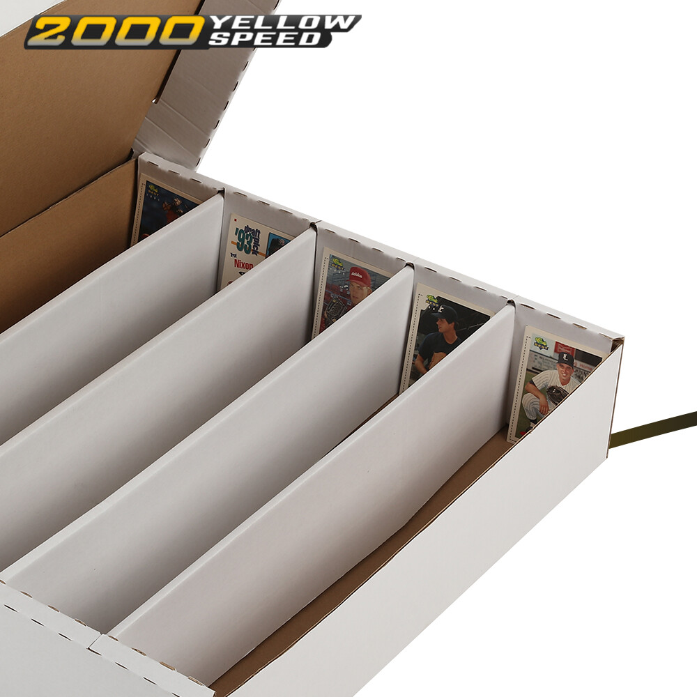 (1) 5000 COUNT 5 ROW HALF LID TRADING CARD CARDBOARD STORAGE BOX HOLDER