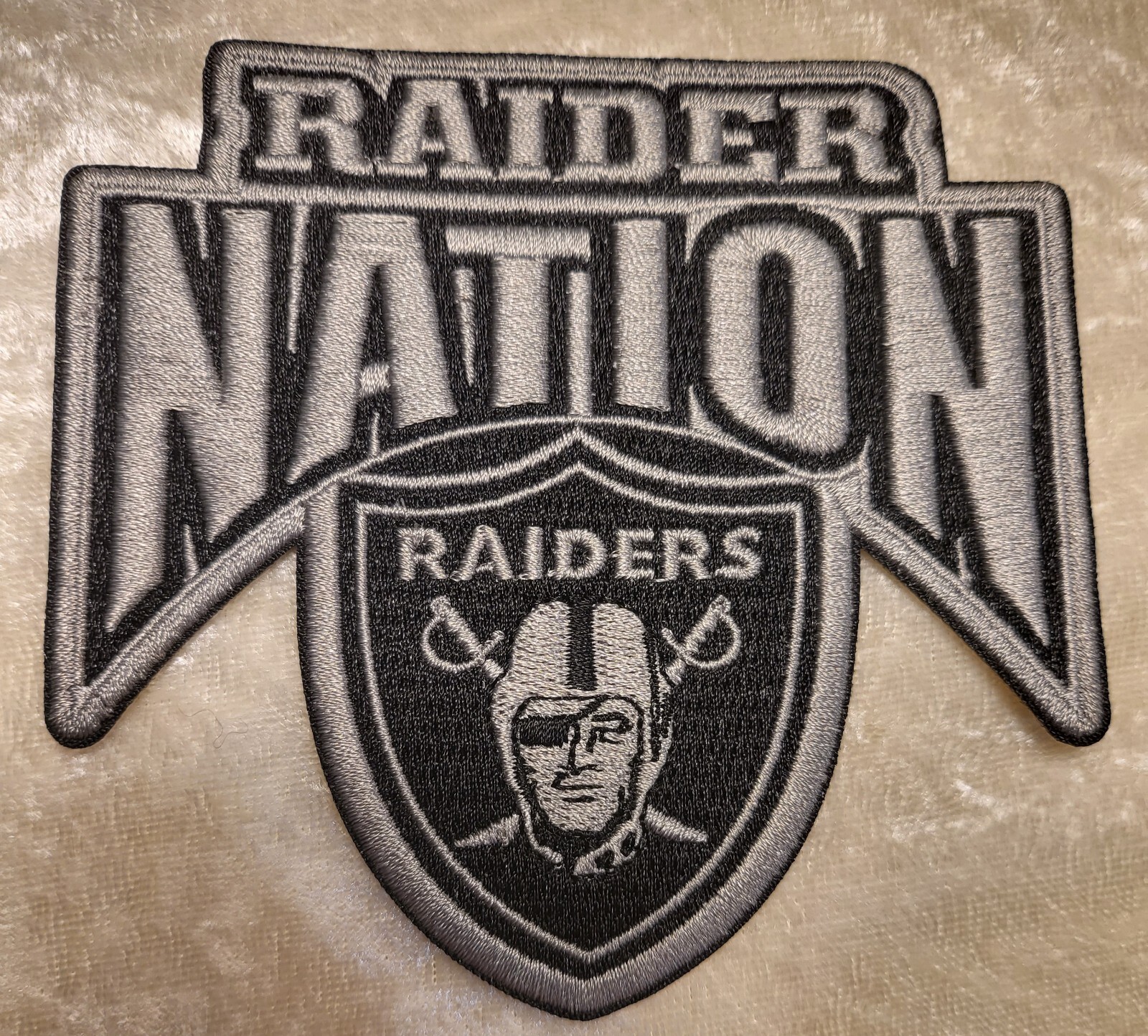 Las Vegas Raiders Nation 4″ Iron On Embroidered Patch~USA Seller!