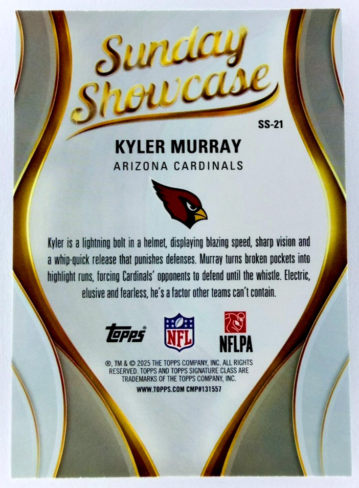 2025 Topps Signature Class KYLER MURRAY #SS-21 Sunday Showcase – Cardinals