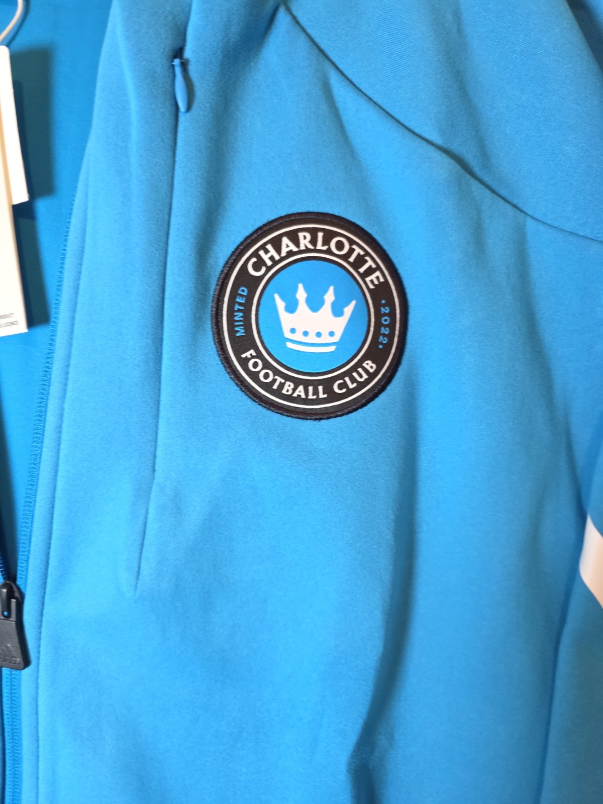 NEW Charlotte FC adidas 2024 Anthem Travel Raglan Sleeve Full-Zip Jacket Large