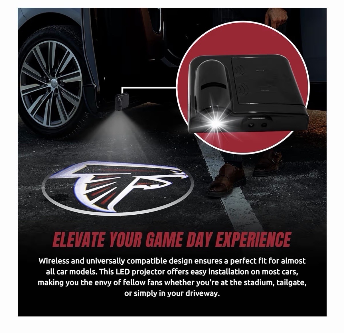 NFL LED Car Door Projector Lights – Team Logo Football Auto Truck Accessory[NEW]