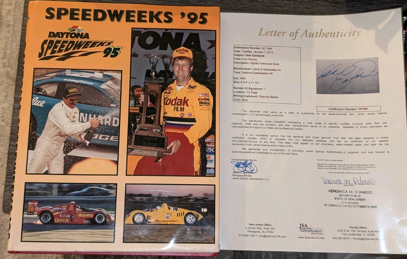 JSA Dale Earnhardt Signed 1995 Daytona Speedweeks Event Book AUTOGRAPHED COA