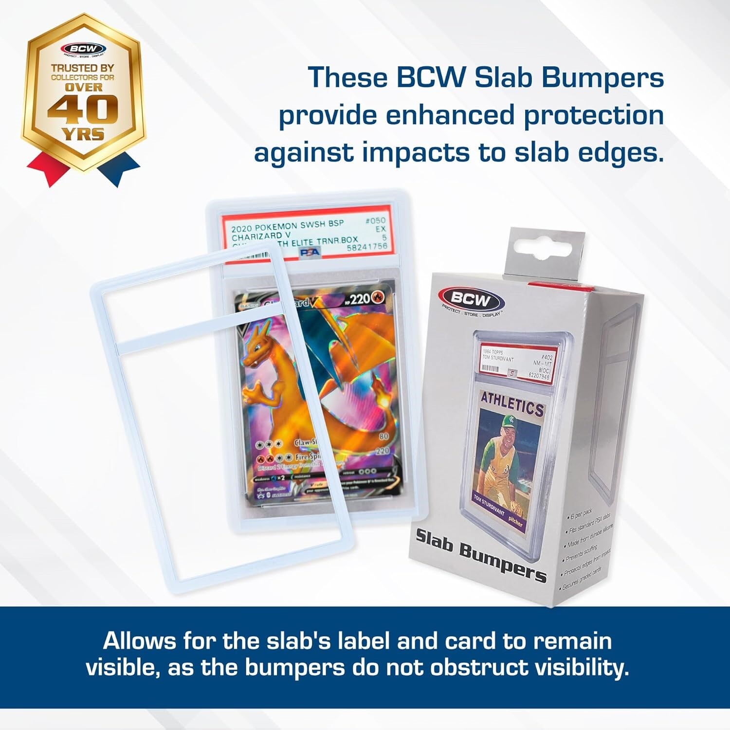 240 BCW Graded Card Bumper For PSA Certified Slab Clear Silicone Edge Protection