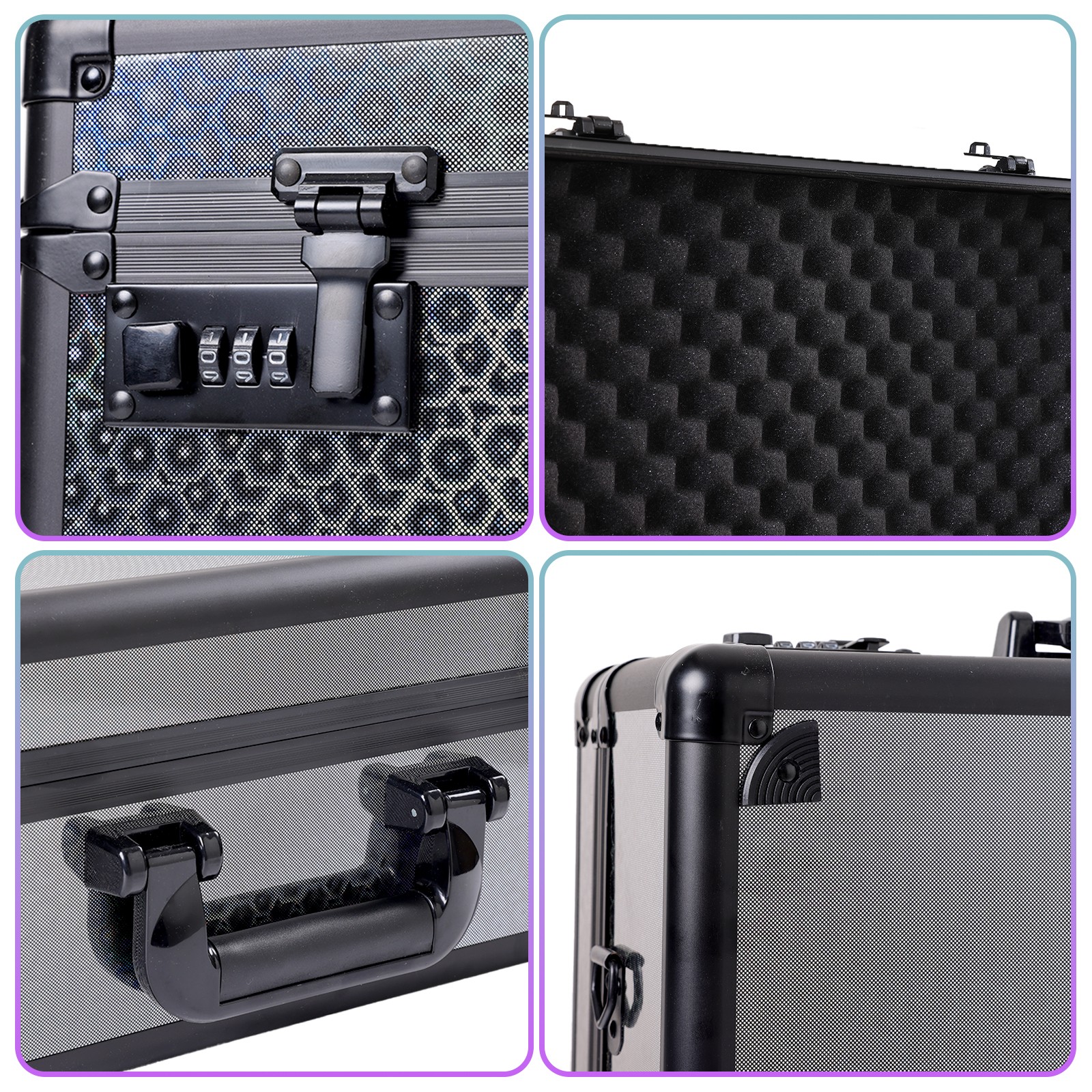 160 PSA Graded Card Storage Box Lockable 4-Slot Sports Card Case w/ Carry Strap