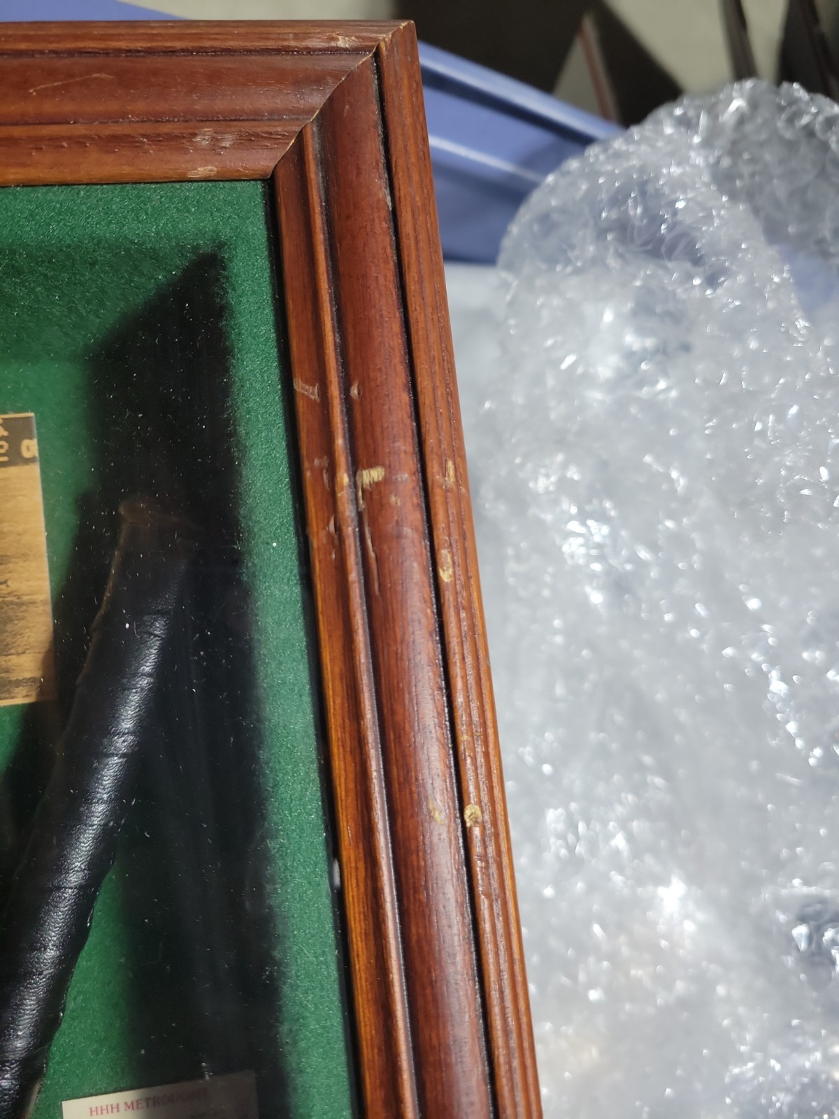 Vintage Baseball Shadow Box Framed Collectible 20 3/4 X 13 1/2 inches